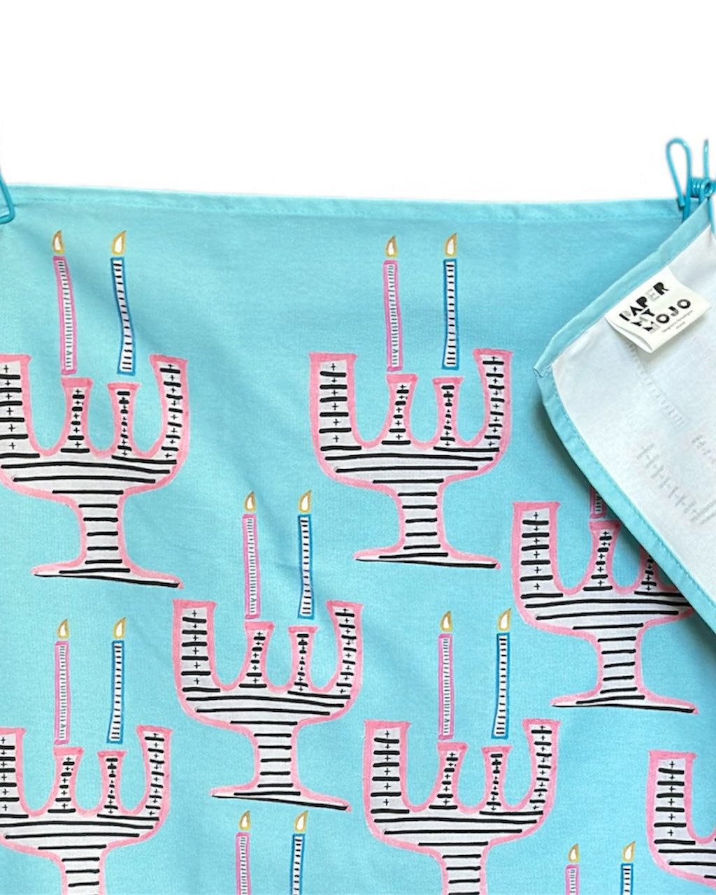 Teal Candelabra Tea Towel